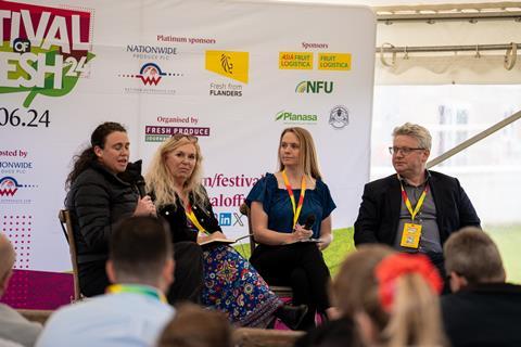 From left to right: Lorraine Fountain and Kyla Flynn from produce marketer Coregeo; Naomi Farmer from branding agency Brandbloom; and John Heginbottom from potato brand Albert Bartlettand