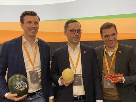 L-r: Maximilian Becker, Konstantin Kretschun and Johannes Weimer at Fruit Logistica 2025