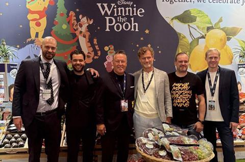 (l-r) Thomas Boquist, Jaime Sánchez, and Armin Rehberg of SanLucar; Markus Ulfstedt and Peter Söderlund of Vegepörssi Oy; Dominik Wehner of SanLucar