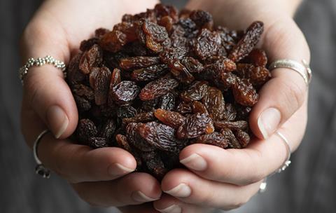 Raisins in hand