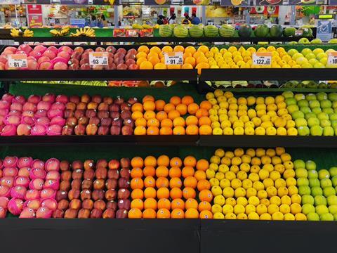 Imported fruit in a Philippine supermarket
