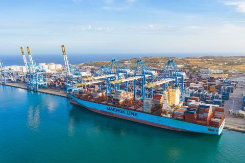 Maersk Vessel Malta port Adobe