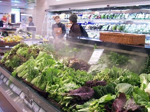 Korea supermarket retail salad vegetables