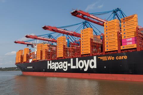 Hapag Lloyd vessel Hamburg container terminal 2023 MUST CREDIT Thorsten Schier Adobe Stock