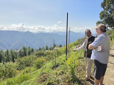 Apple Action Plan project manager Lachlan McKay (right) with Dr Nvaeen Chand Sharma (left) at Mashobra Research Station, Himachal Pradesh