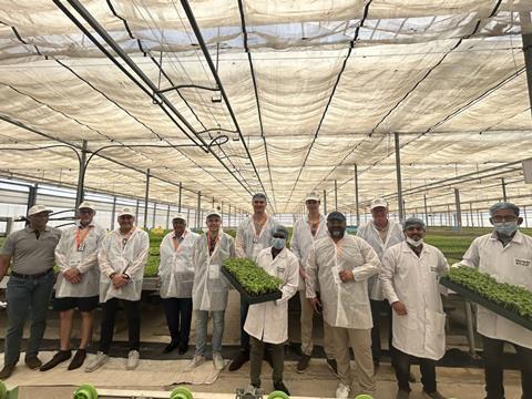 Trade mission HortiRoad2India visit greenhouse