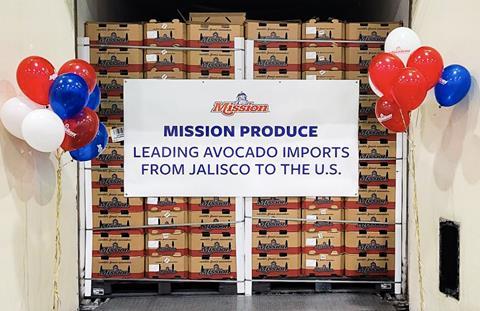 Mission Produce Boxes with Banner