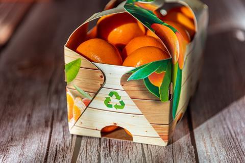 Mandarins in cardboard packaging Adobe