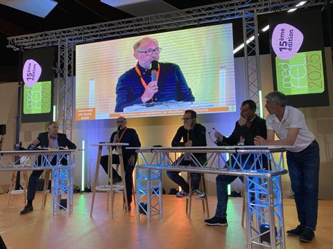 Eric Hostalnou from the Eastern Pyrenees Chamber of Agriculture presented the 2025 apricot forecast at Medfel 2025