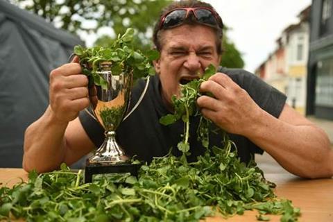The 15-time 'world' watercress eating champion Glenn Walsh