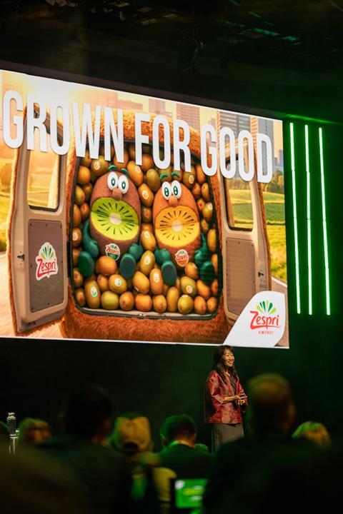 Zespri chief marketing officer Kok Hwee Ng introduces Grown for Good at Momentum 2026