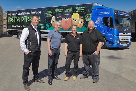 L-R: Adam North, area sales manager, Crossroads Truck & Bus Ltd; Simon Telfer, Branston HR & logistics director; Lindsey Burrows, driver trainer at Branston; and Mark Williams, transport supervisor