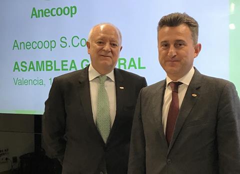 Anecoop's director general Joan Mir, left, with president Alejandro Monzón