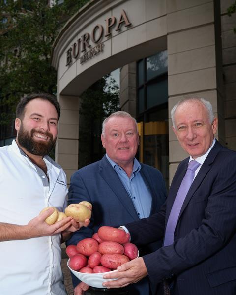 l to r: Kyle Greer, Executive Chef, Europa Hotel, Belfast; Harry Crawford, North Down Group and Lewis Cunningham, Wilson's Country.