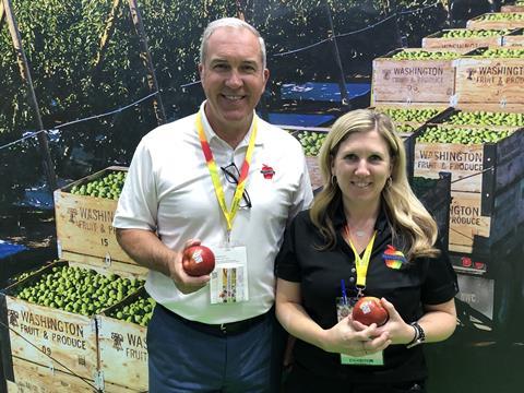 Todd Fryhover and Lindsey Huber of the Washington Apple Commission