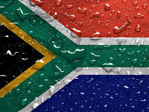 South Africa flag raindrops Adobe