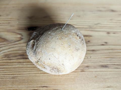 Typically, metal contaminants are embedded in the potato