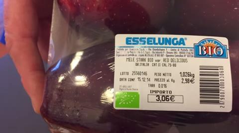 Esselunga organic apples Ste Calvos