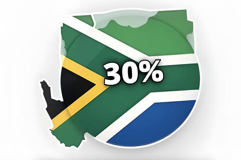 South Africa 30 per cent tariff