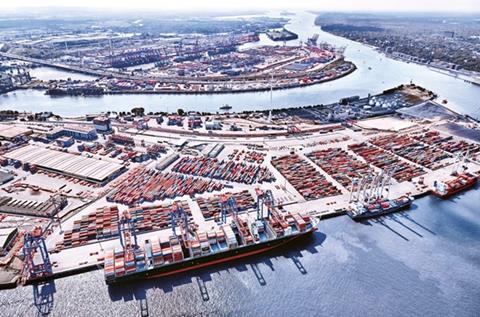 Containerumschlag Hamburger Hafen