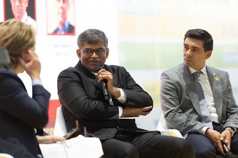 WayCool Foods MD Karthik Jayaraman (centre) urged suppliers not to overlook the opportunities in India's smaller cities