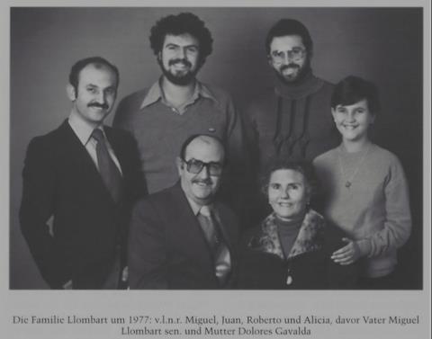 Roberto Llombart, second from right, with his family in 1977