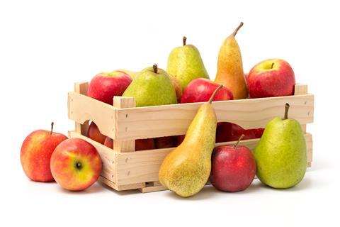 Äpfel und Birnen in der Kiste