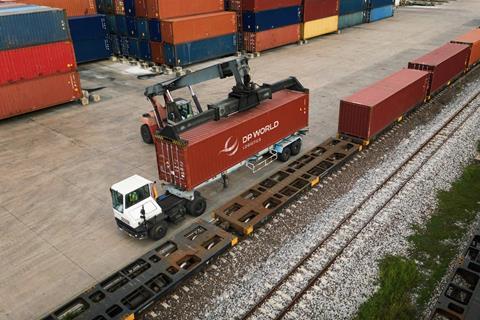 DP World container freight train
