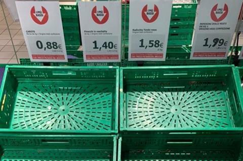 Stefano Malagoli supermarket crates empty coronavirus