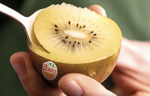 Zespri SunGold kiwifruit held