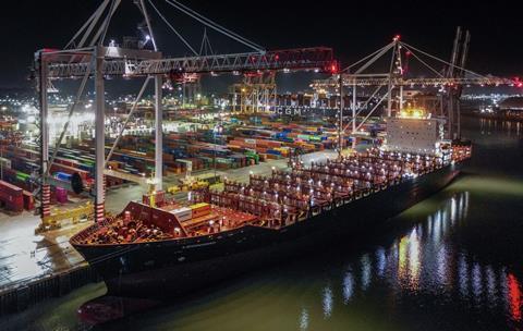 MV Leonidio Southampton DP World Gemini Cooperation MUST CREDIT Andrew Sassoli-Walker