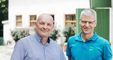 Neuer und alter Bioland-Geschäftsführer Peter Bockhardt (l.) mit Gregor Pöpsel