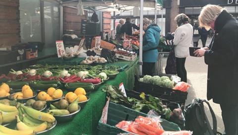Market stall UK March 2020