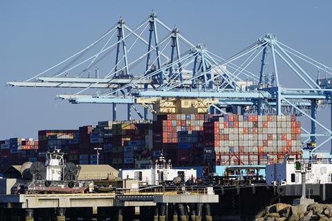Port of Los Angeles container ship