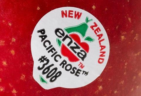 NZ Enza apple label Pacific Rose