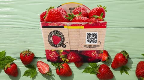 BE Delhaize cardboard strawberry punnets