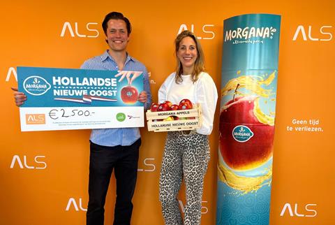 Morgana brand manager Tim Kievits with Limore Noach, ALS Netherlands Foundation
