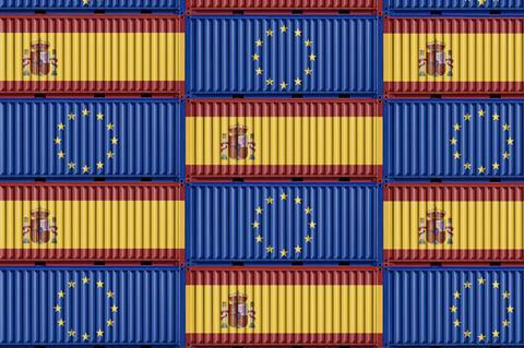 Spain EU trade containers stacked Adobe Stock