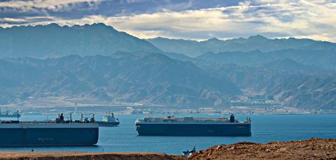 Cargo ships Red Sea