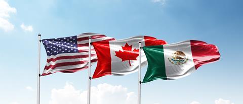 US Canada Mexico flags AdobeStock_696078379