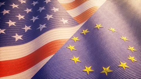 USA EU flags