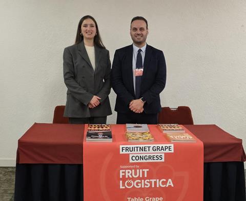 Elisa Ponzalli and Giorgio Mancino Fruitnet at Table Grape Conference 2025