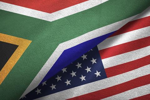 US South Africa flags fabric texture Adobe Stock