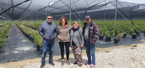 L-r: Angelo Costanzo of Valleyfresh with YazBerries' Pinar Unsal and Safiye & Zekeriya Tarim, who live and work on the farm